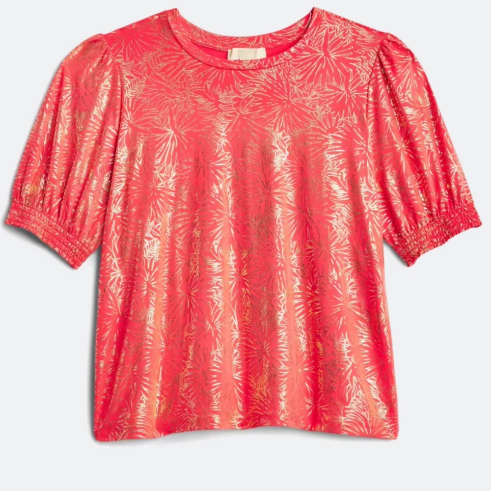 Michael Kors Blaine Foil Puff Sleeve Knit